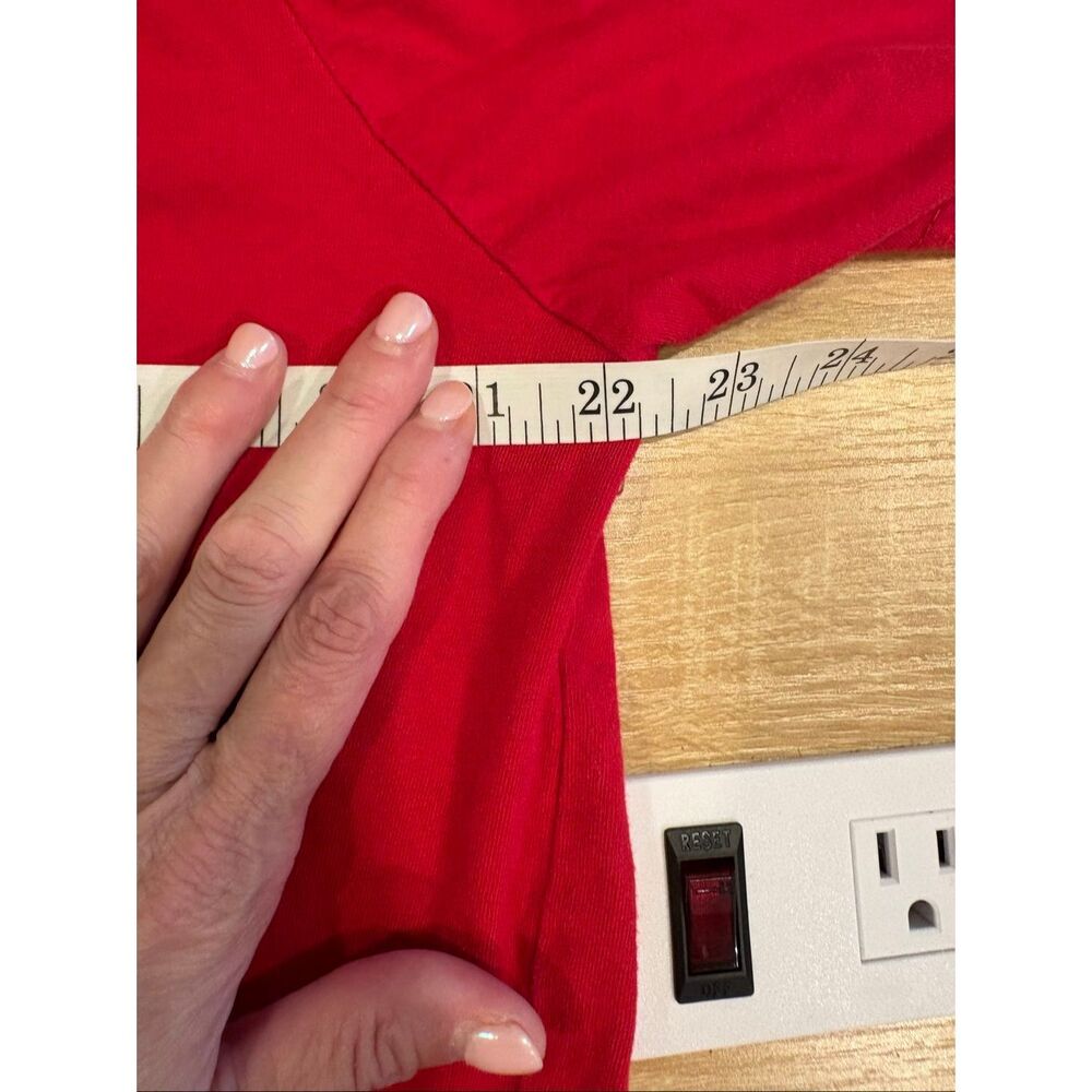 Champion Reverse Weave Red Script Logo T-Shirt Men's Oversized 100% Cotton Short - Picture 3 of 10